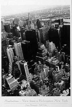 Framed Manhattan View from a Helicopter Print