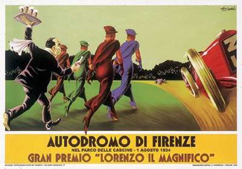 Framed Autodromo Di Firenze Print