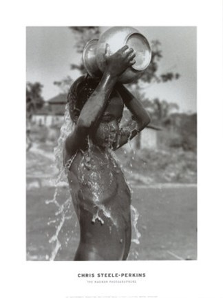 Framed Burmese Boy-Bathing Print