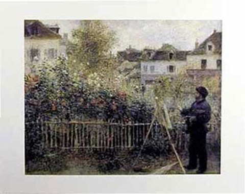 Framed Monet Painting in his Garden at Argenteuil, c.1873 Print