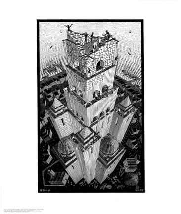 Framed Tower of Babel Print