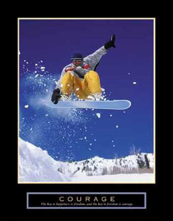 Framed Courage - Snowboarder Print