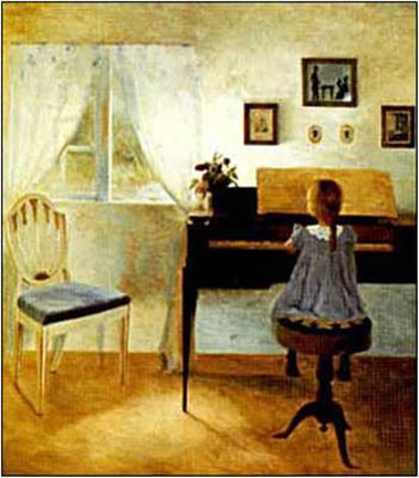 Framed Young Pianist Print