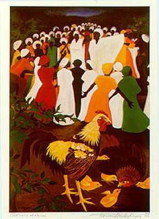 Framed Chickens At Revival (Le) Print