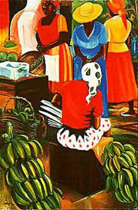 Framed Banana Vendor (Le) Print