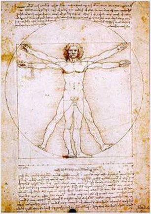 Framed Human Proportions-Vitruvian Man Print