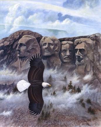 Framed Eagle - Mount Rushmore Print