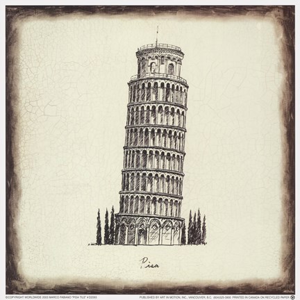 Framed Pisa Tile Print