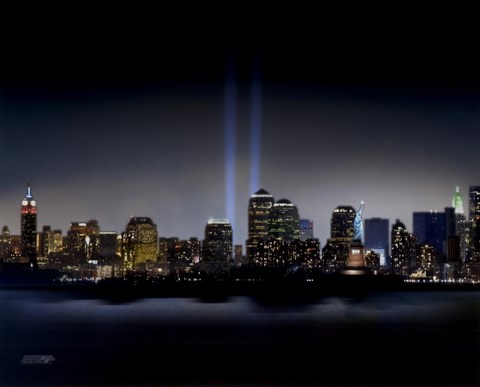 Framed Towers of Light (NYC) - September 11 Tribute Print