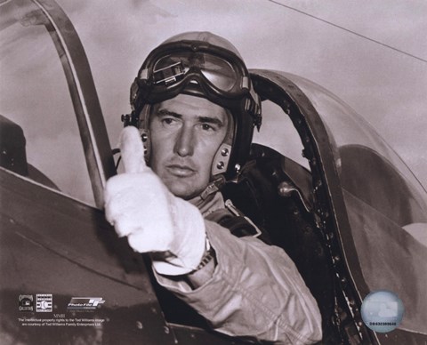 Framed Ted Williams - Fighter Pilot (sepia) Print