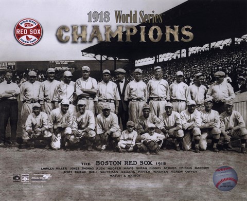 Framed 1918 Red Sox World Series Champions Print