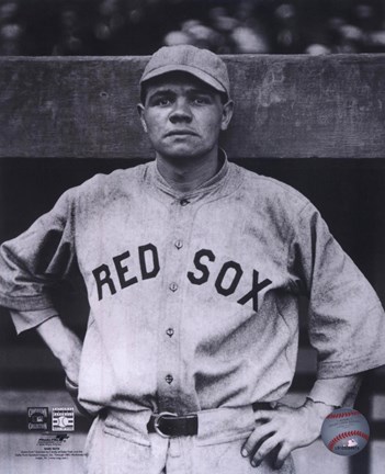 Framed Babe Ruth - Close Up (Red Sox) Print