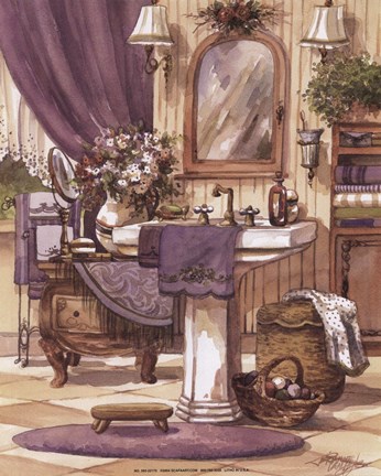 Framed Victorian Bathroom II Print