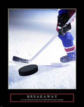 Framed Breakaway-Slap Shot Print