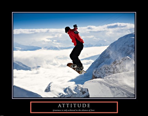 Framed Attitude - Snow Boarder Print