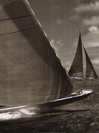 Framed Sepia Sails I Print