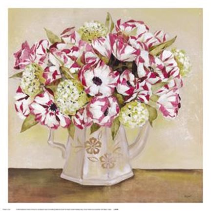 Framed Floral Teapot I Print