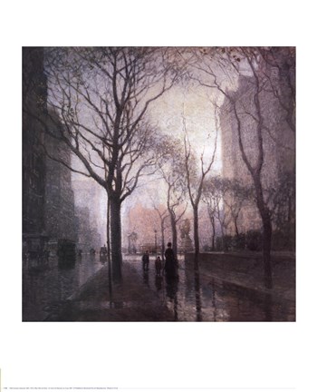 Framed Plaza After the Rain Print