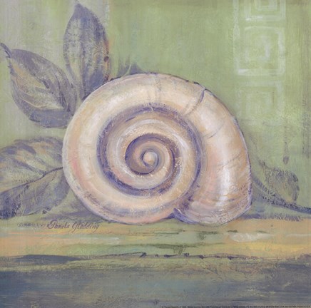 Framed Tranquil Seashell III Print