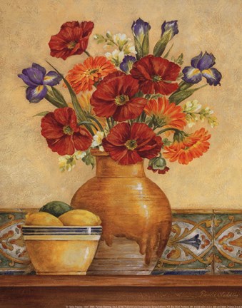 Framed Salsa Poppies - Mini Print