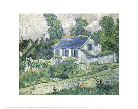 Framed Houses at Auvers, c.1890 (Detail) Print