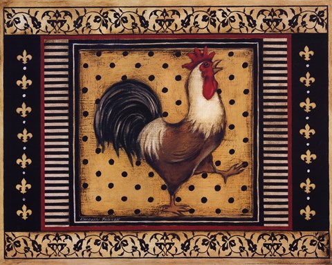 Framed Provence Rooster I Print