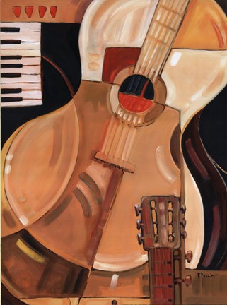 Framed Abstract Guitar - Mini Print