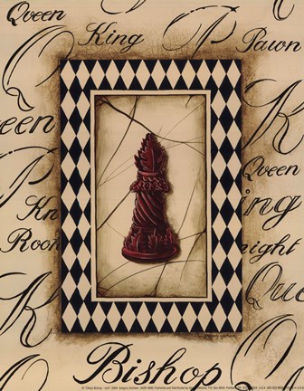 Framed Chess Bishop - Mini Print