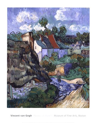 Framed Houses at Auvers, c.1890 Print