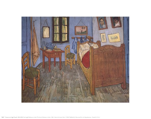 Framed Bedroom at Arles, c.1887 Print