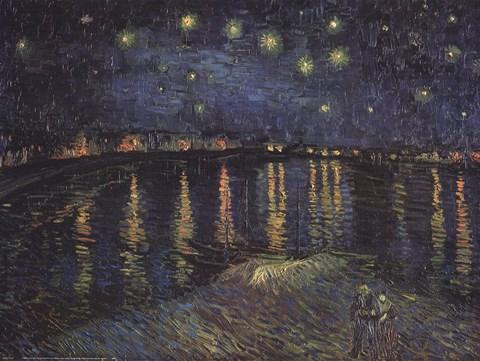 Framed Starry Night over the Rhone, c.1888 Print