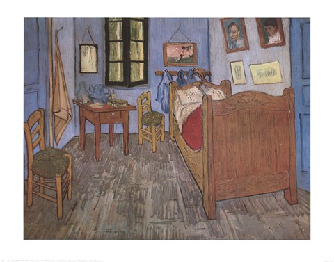 Framed Bedroom at Arles, c.1887 Print
