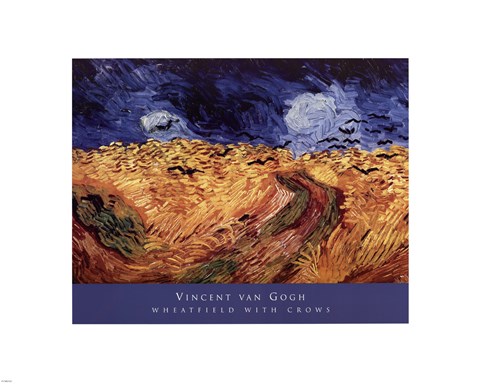 Framed Wheatfield with Crows, c.1890 Print