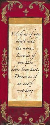 Framed Words to Live By, Traditional - Work As Print