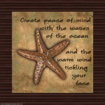 Framed Tuscan ShellsCreate Peace Of Mind Print