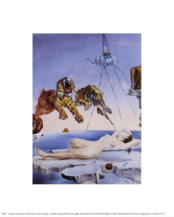 Framed Dream Caused by the Flight of a Bee Around a Pomegranate, A Second Before Awakening, c.1944 Print