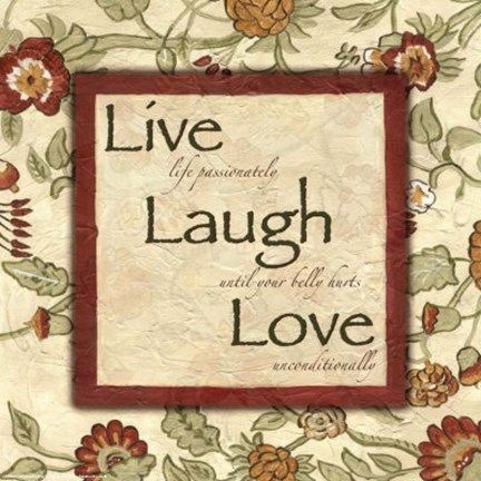 Framed Wtlb, Eduardian FloralLive Laugh Love Print