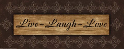 Framed Wtlb, Wood ScrollLive Laugh Love Print