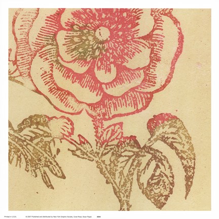 Framed Coral Rose Print