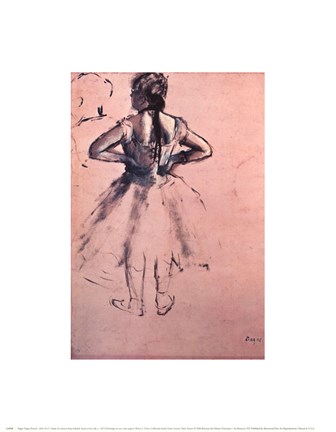 Framed Study of Dancer from Behind, Hands at her Side. c.1873 Print