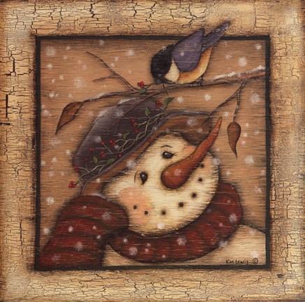 Framed Snowman I Print