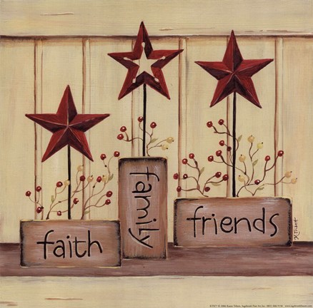 Framed Faith Family Friends Print