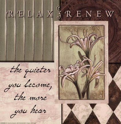 Framed Sage &amp; HarlequinRelax Renew Print