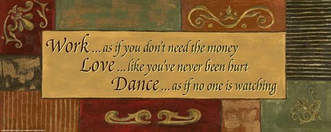 Framed WTLB DcorWork, Love, Dance Print