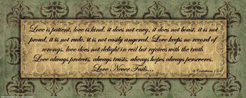 Framed SOFT SAGELOVE IS PATIENT Print