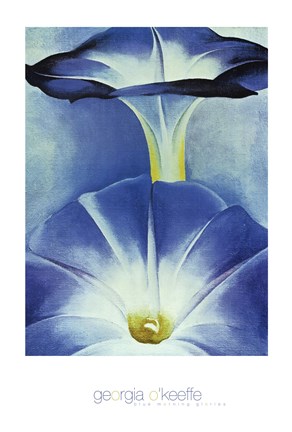 Framed Blue Morning Glories Print