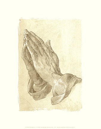 Framed Praying Hands, c.1508 (sepia) Print