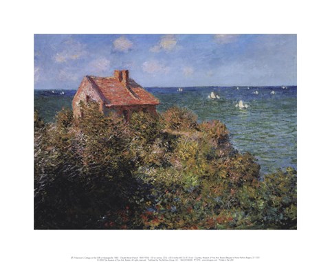 Framed Fisherman&#39;s Cottage on the Cliffs at Varengeville, 1882 Print
