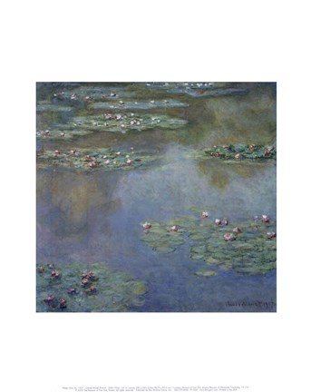 Framed Water Lilies (II), 1907 Print