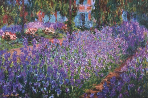 Framed Artist&#39;s Garden at Giverny, c.1900 Print